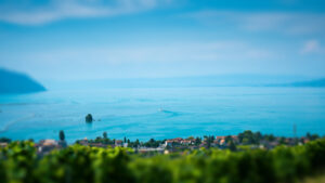 lac léman bateau vignes tilt shift recad